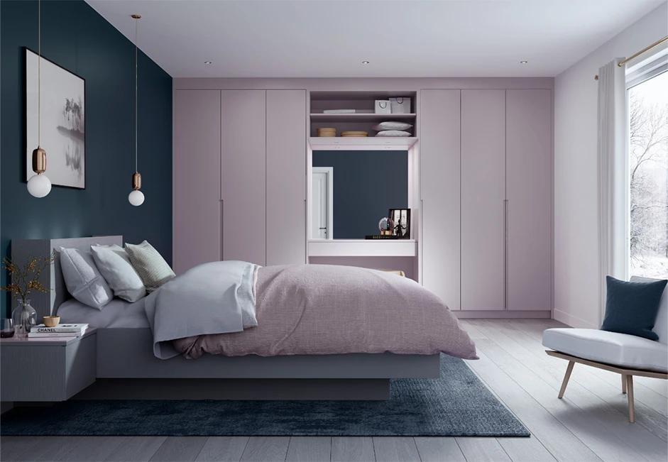 Smooth Painted and Flower Dust Grey Woodgrain Bedroom